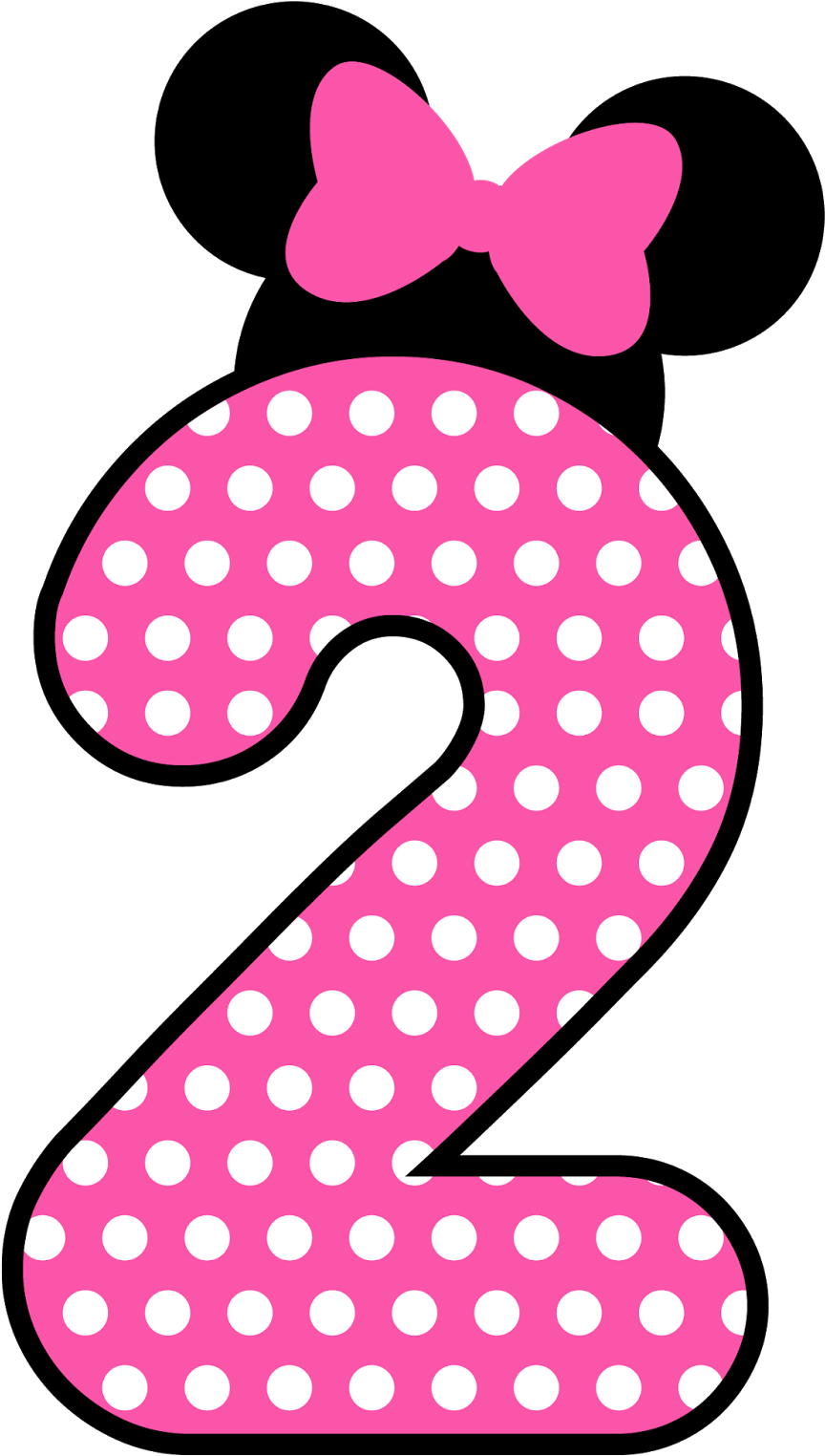 Polka Dotted Number Twowith Bow PNG