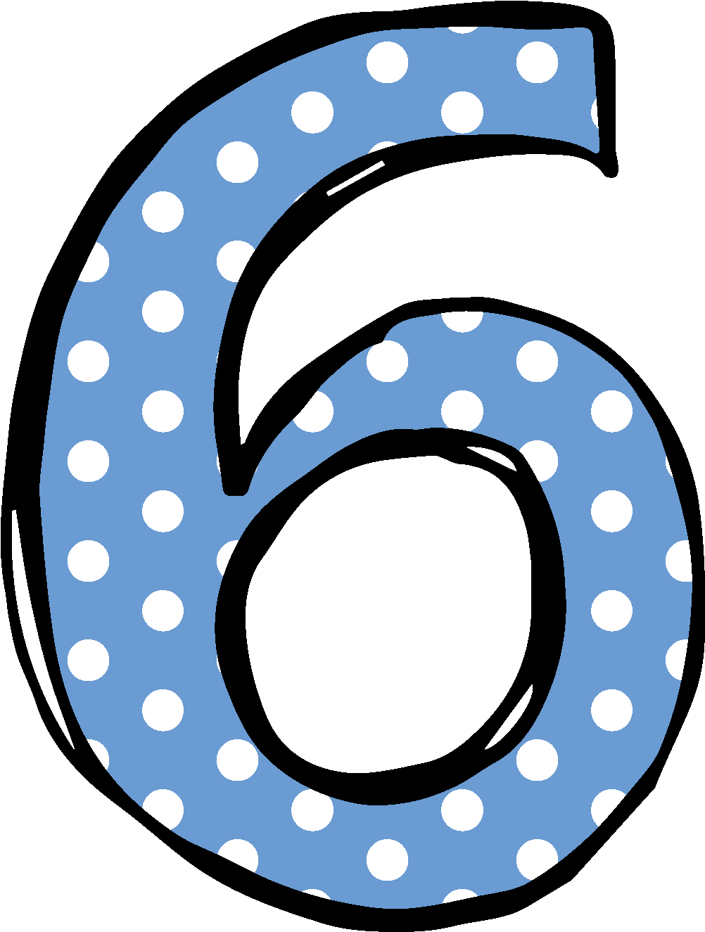 Polka Dotted Number6 PNG