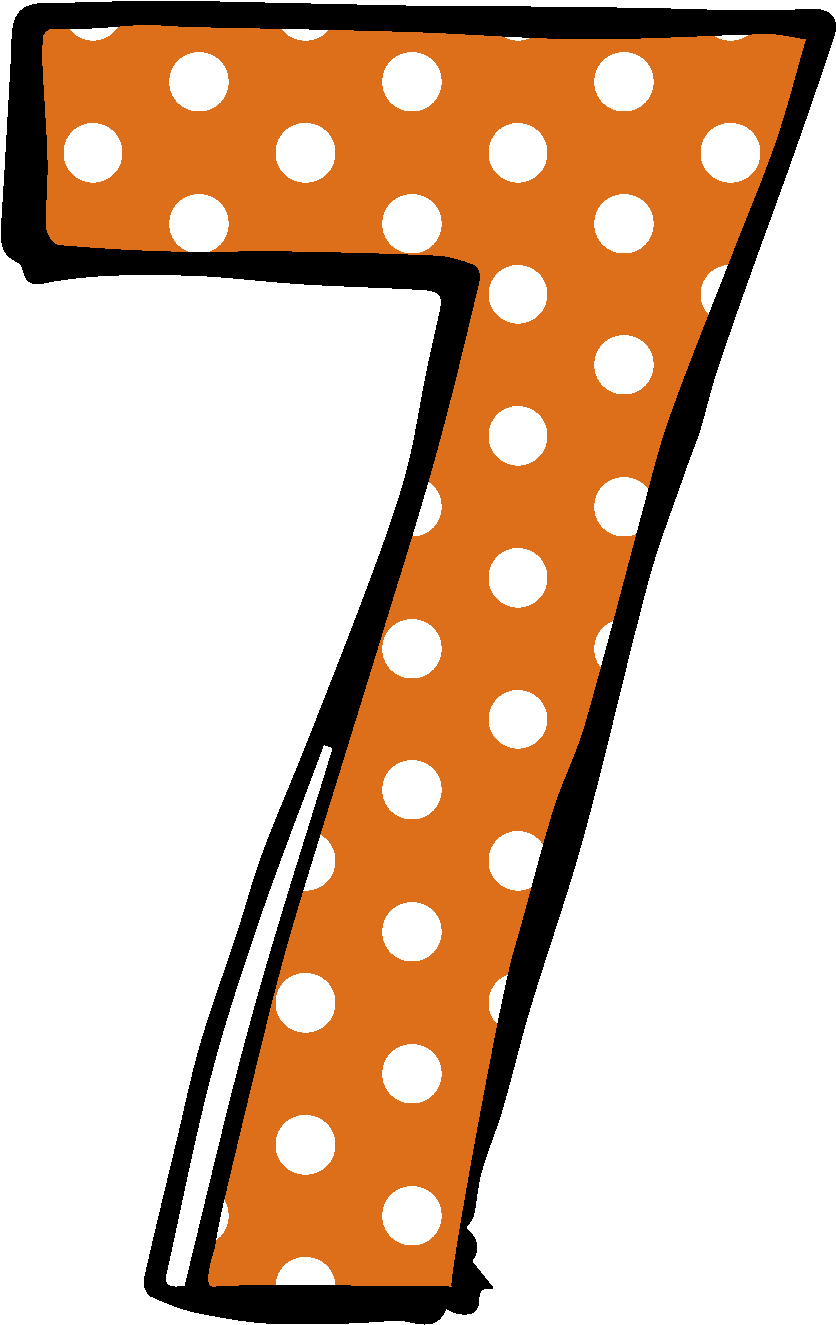 Polka Dotted Number7 PNG