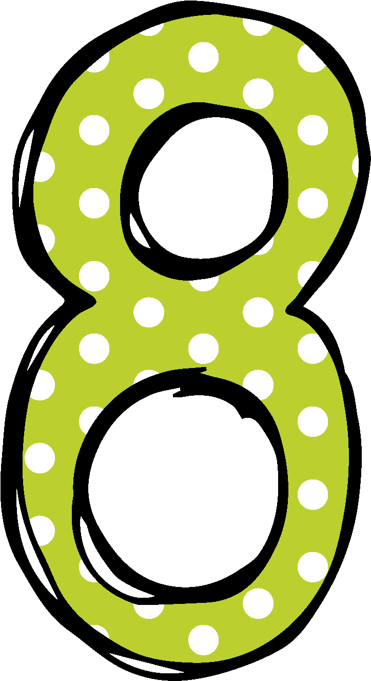 Polka Dotted Number8 PNG