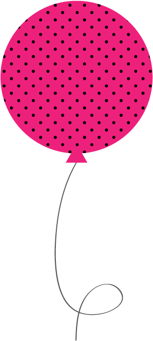 Polka Dotted Pink Balloon PNG