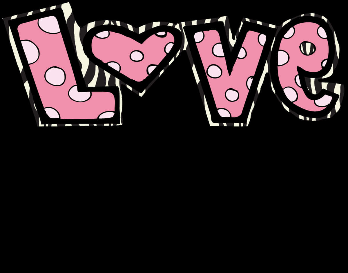 Polka Dotted Pink Love Graphic PNG