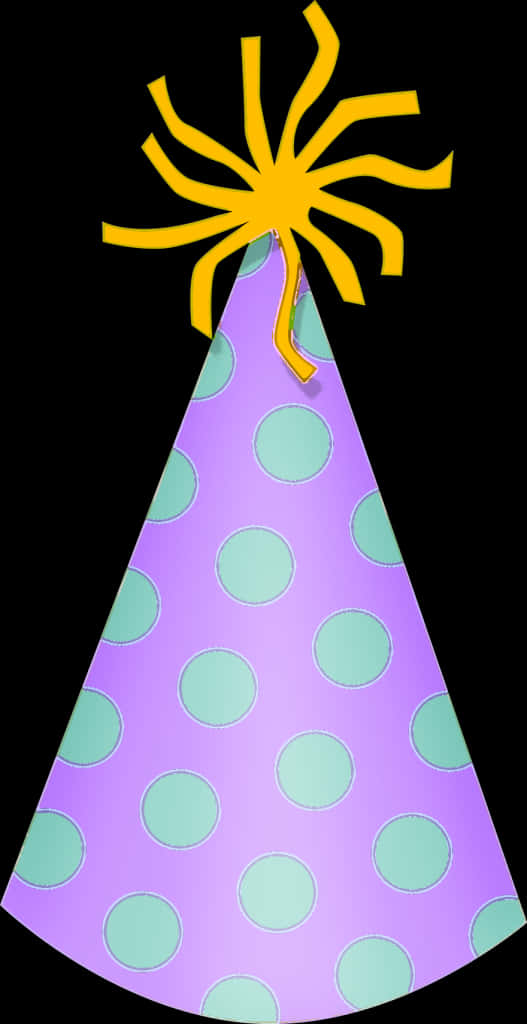 Polka Dotted Purple Birthday Hat PNG