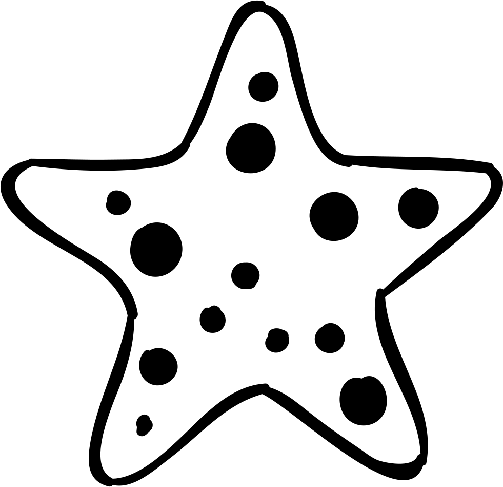 Polka Dotted Starfish Clipart PNG