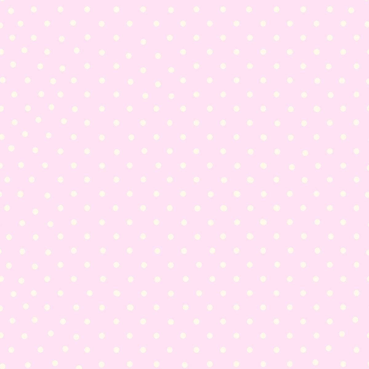 Polka Pink Hvid Mønster Wallpaper