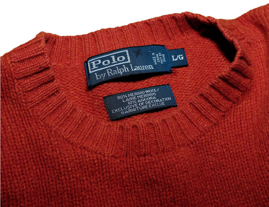 Polo Ralph Lauren Red Sweater Label PNG
