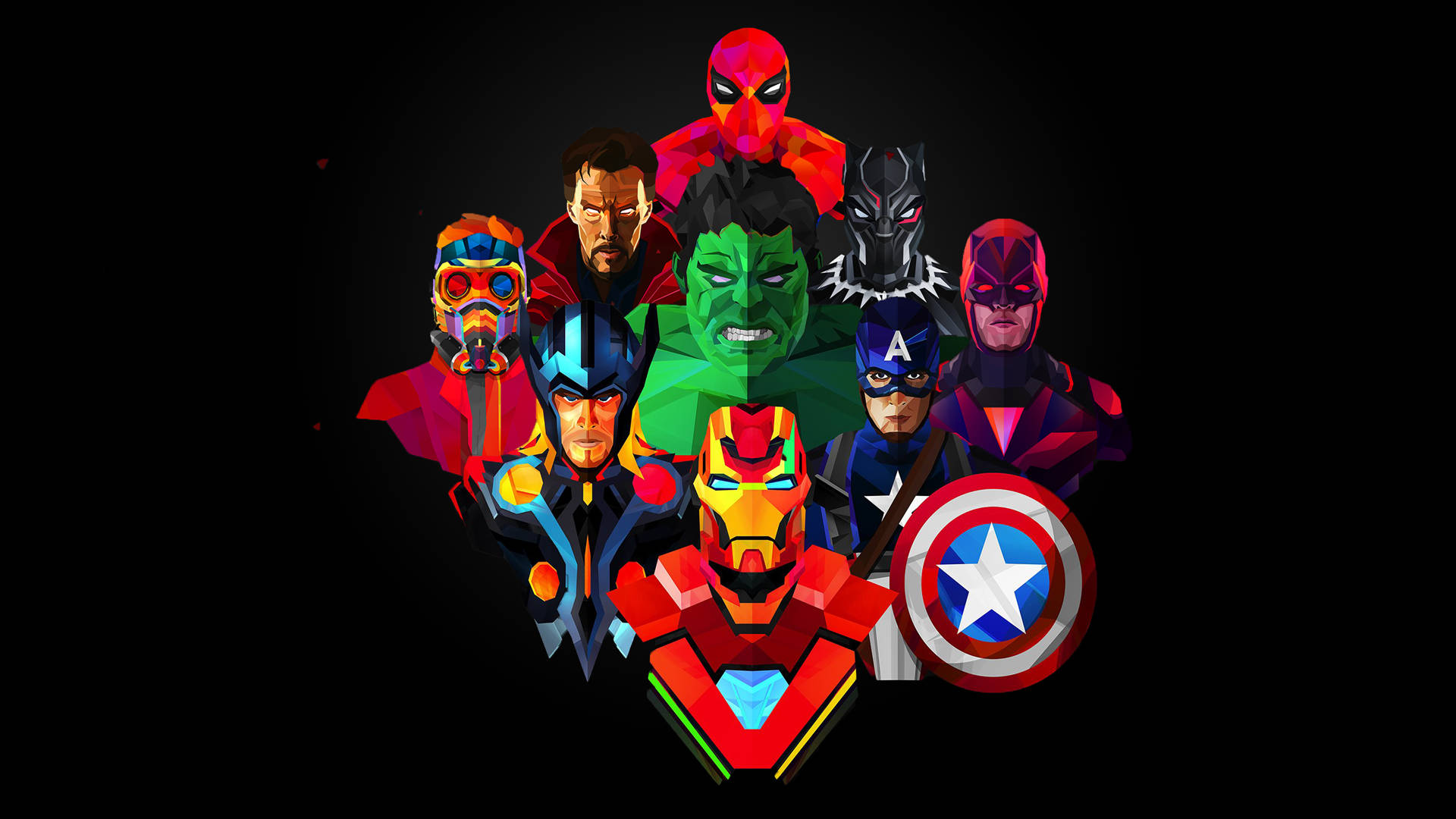 Download Polygon Art Avengers Wallpaper 