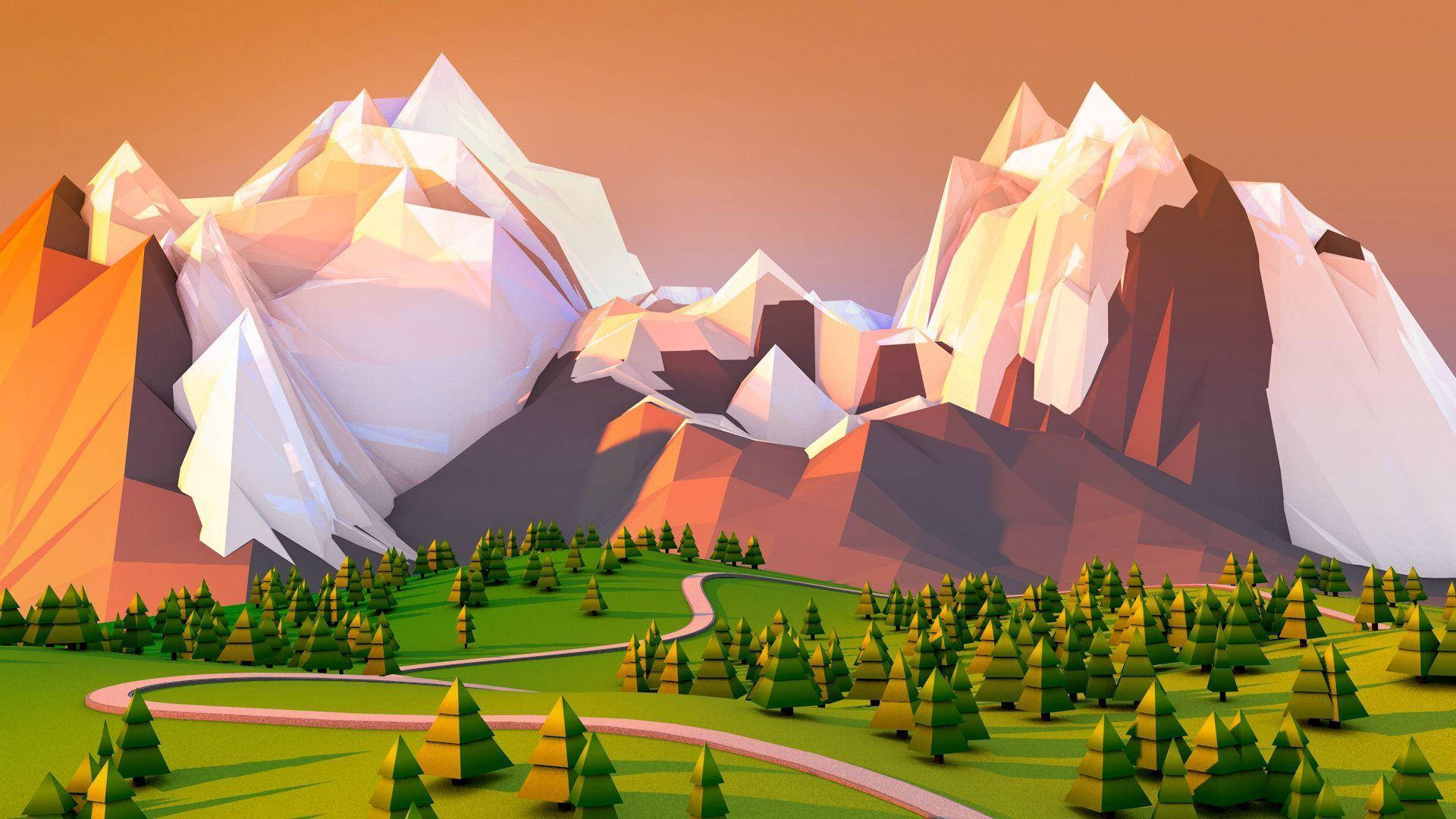 Polygon Art Icy Mountain