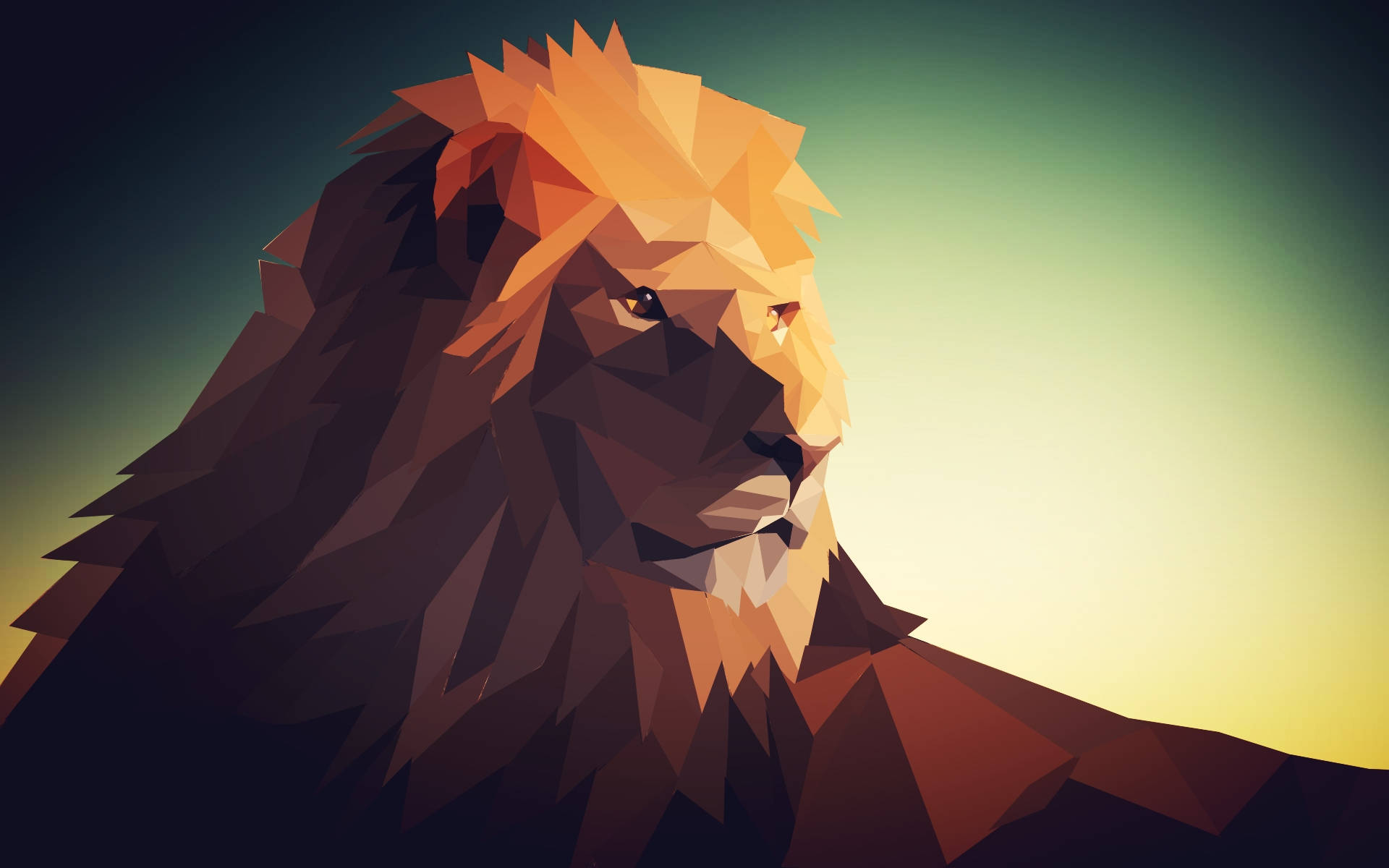 Polygon Art Mighty Lion Wallpaper