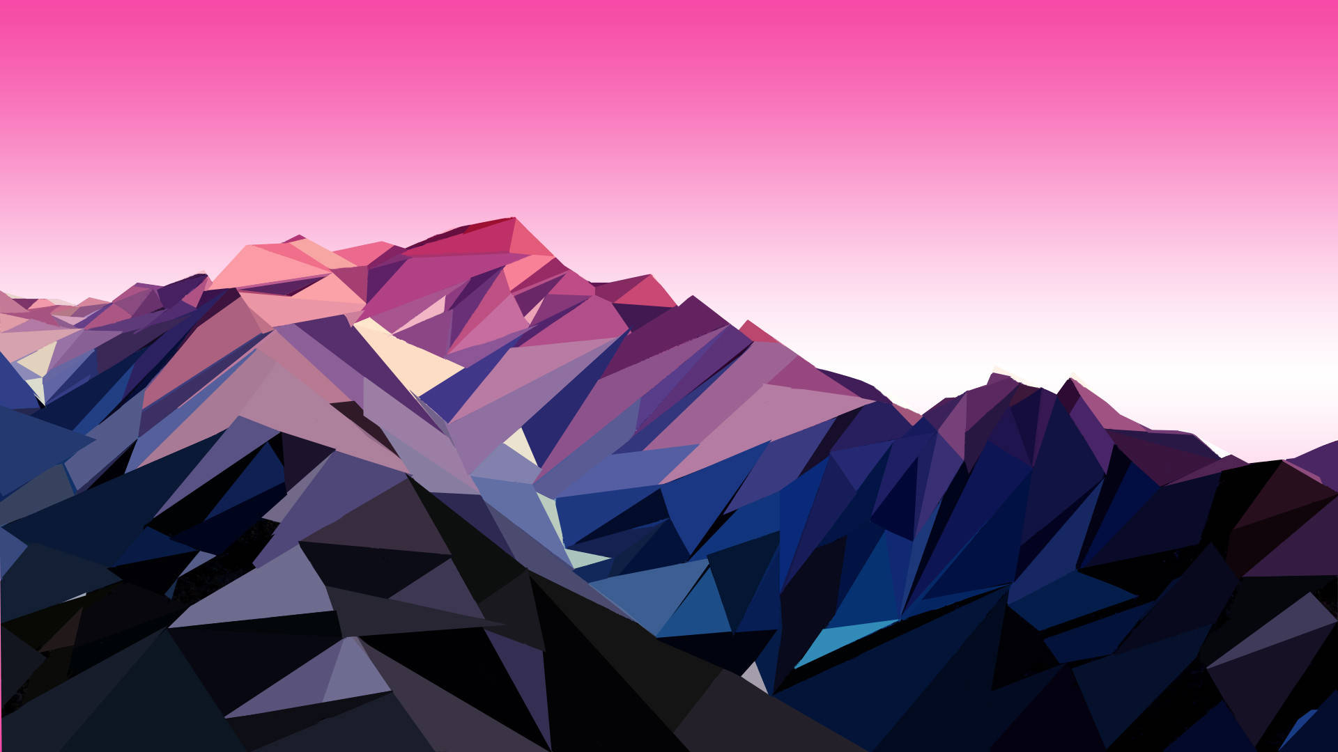 Polygon Art Purple Mountain Wallpaper