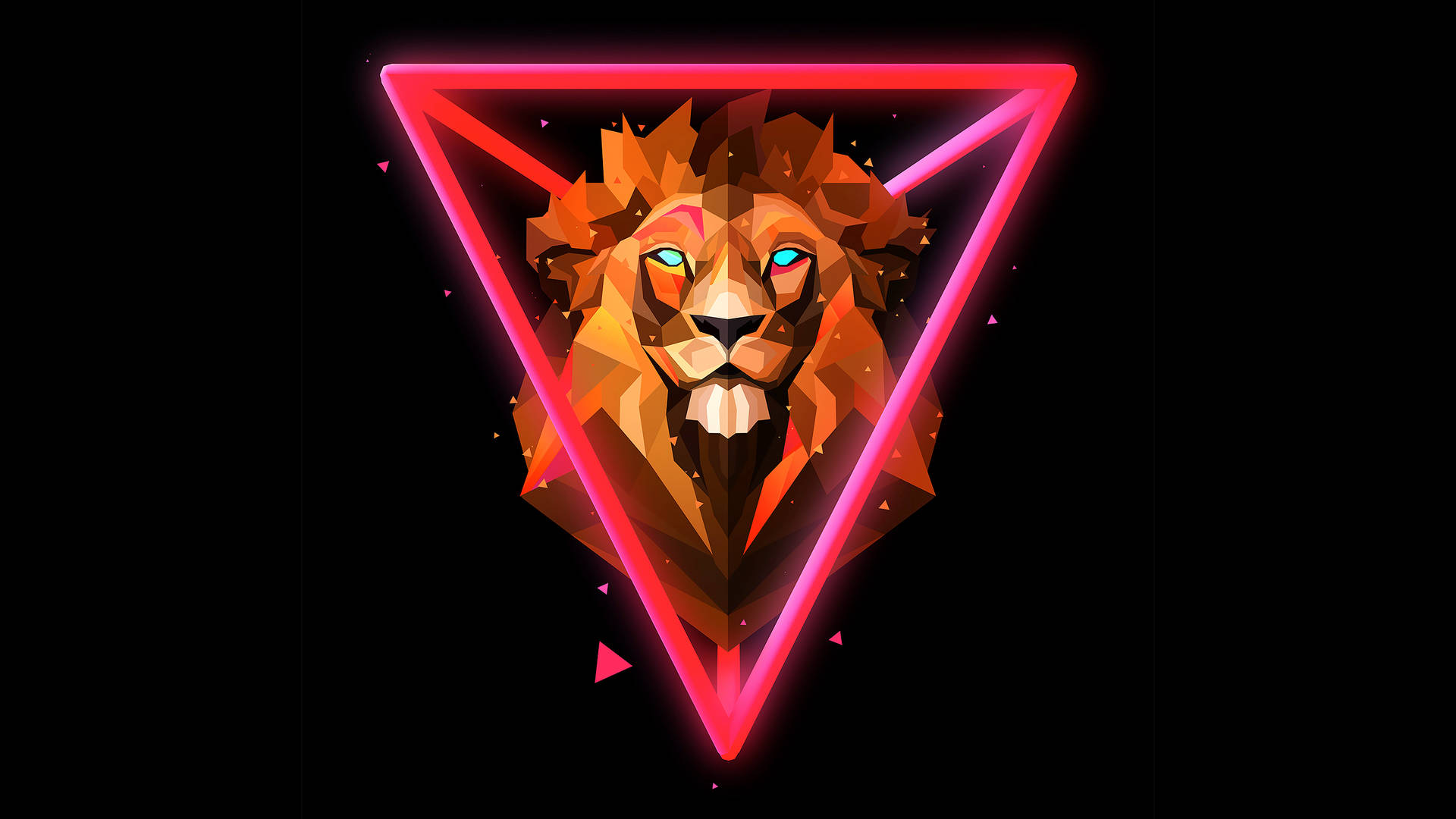 Polygon Art Red Lion
