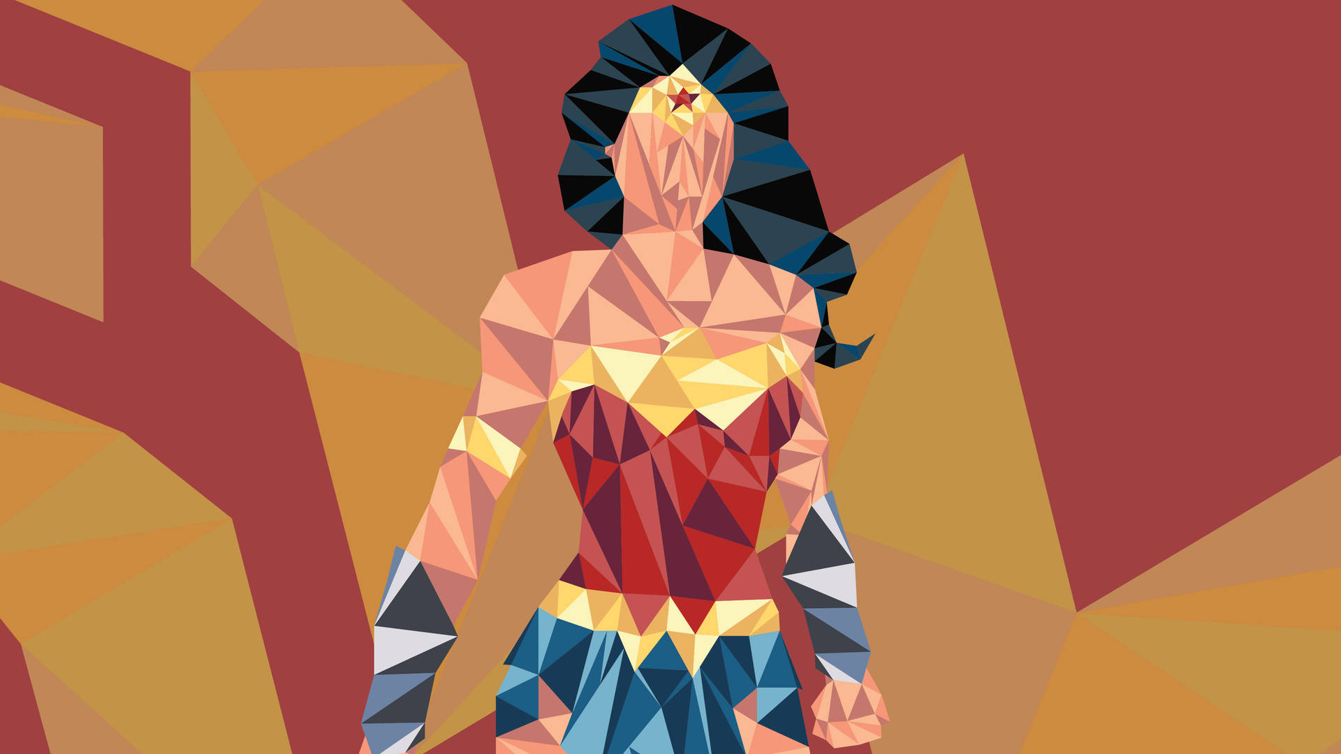 Polygon Art Wonder Woman Wallpaper