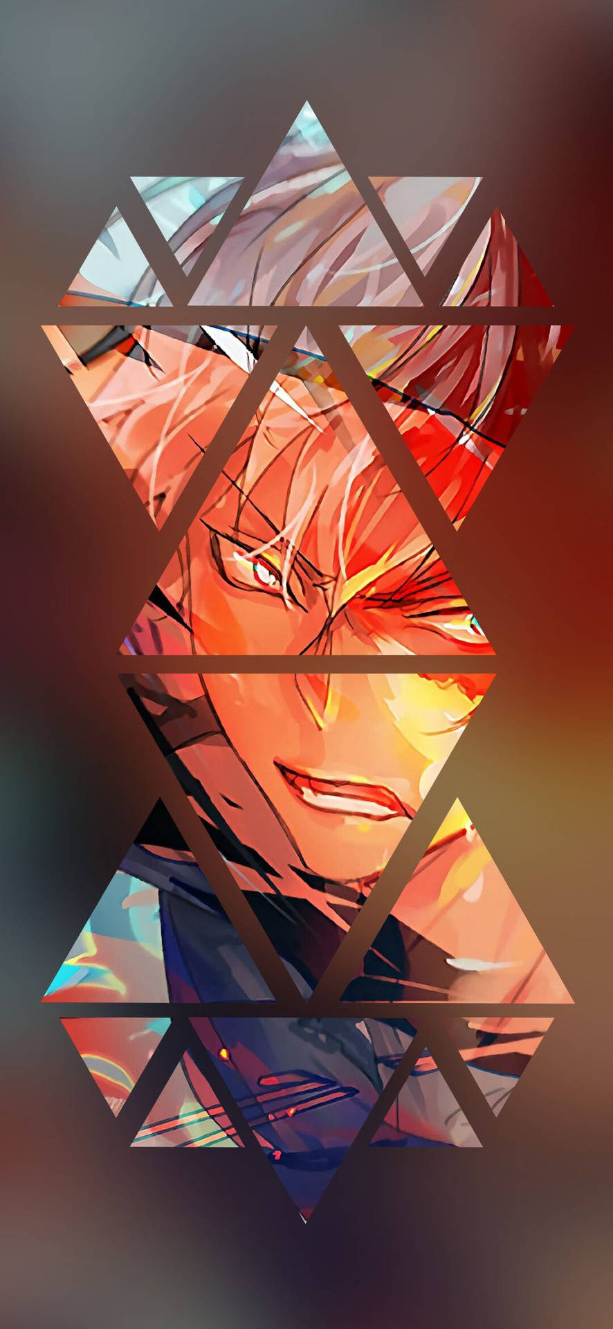 "Burning Brightly: An Artistic Rendition of the Popular Anime Character - Todoroki" Wallpaper