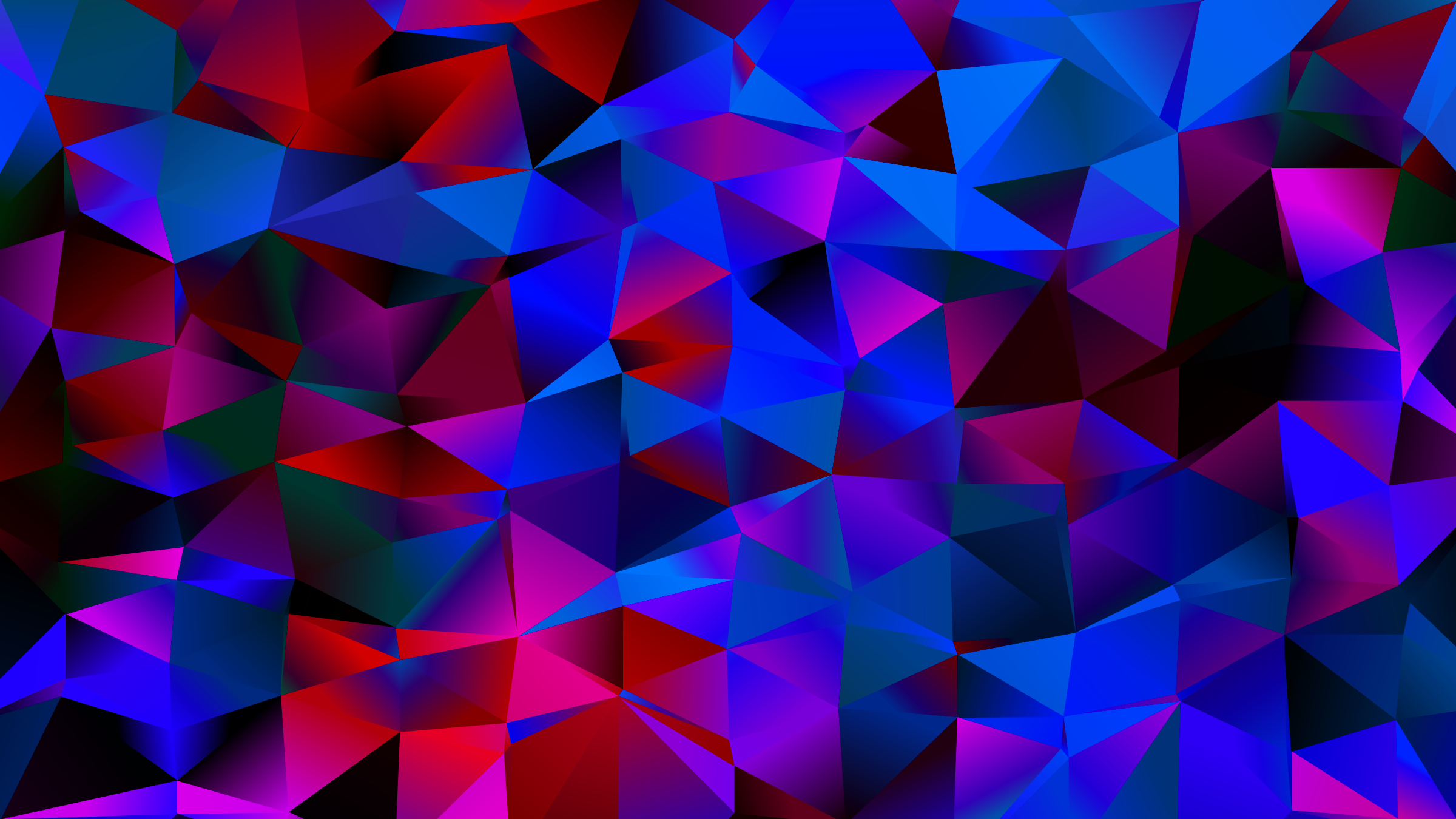 Brightly Colored Abstract Shapes Background — Vibrant abstract wallpaper with glowing red blue and purple triangular facets creating a dynamic low poly digital art effect.