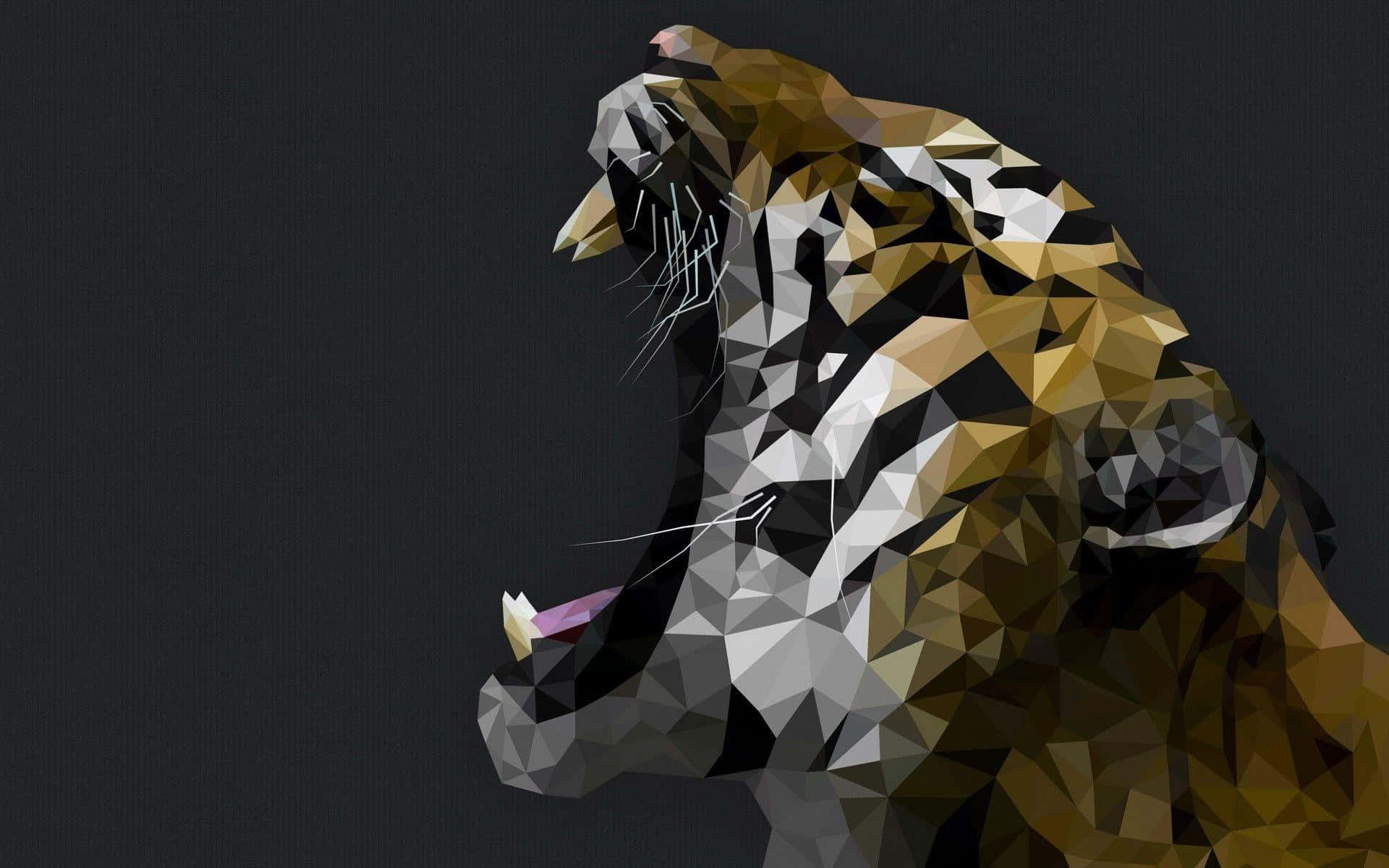 A Tiger Is Shown In A Low Polygonal Style
