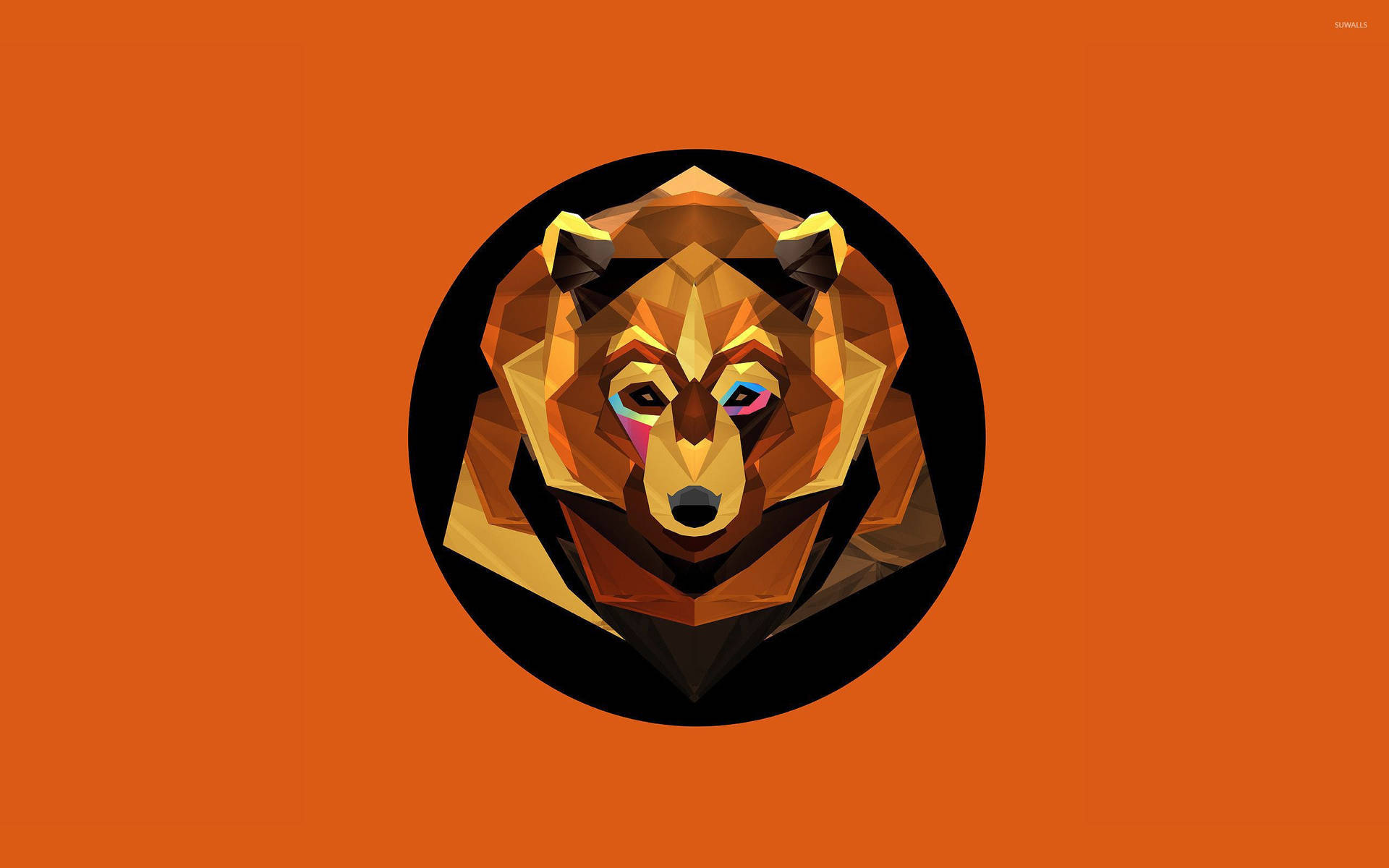 A creative and colourful Polygon Bear, ready to bring out your wild side! Wallpaper