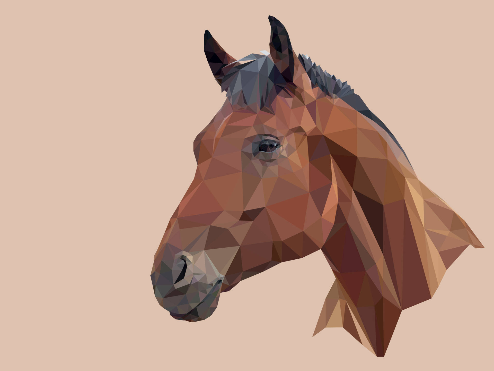 Polygon Horse 4d Ultra Hd Wallpaper