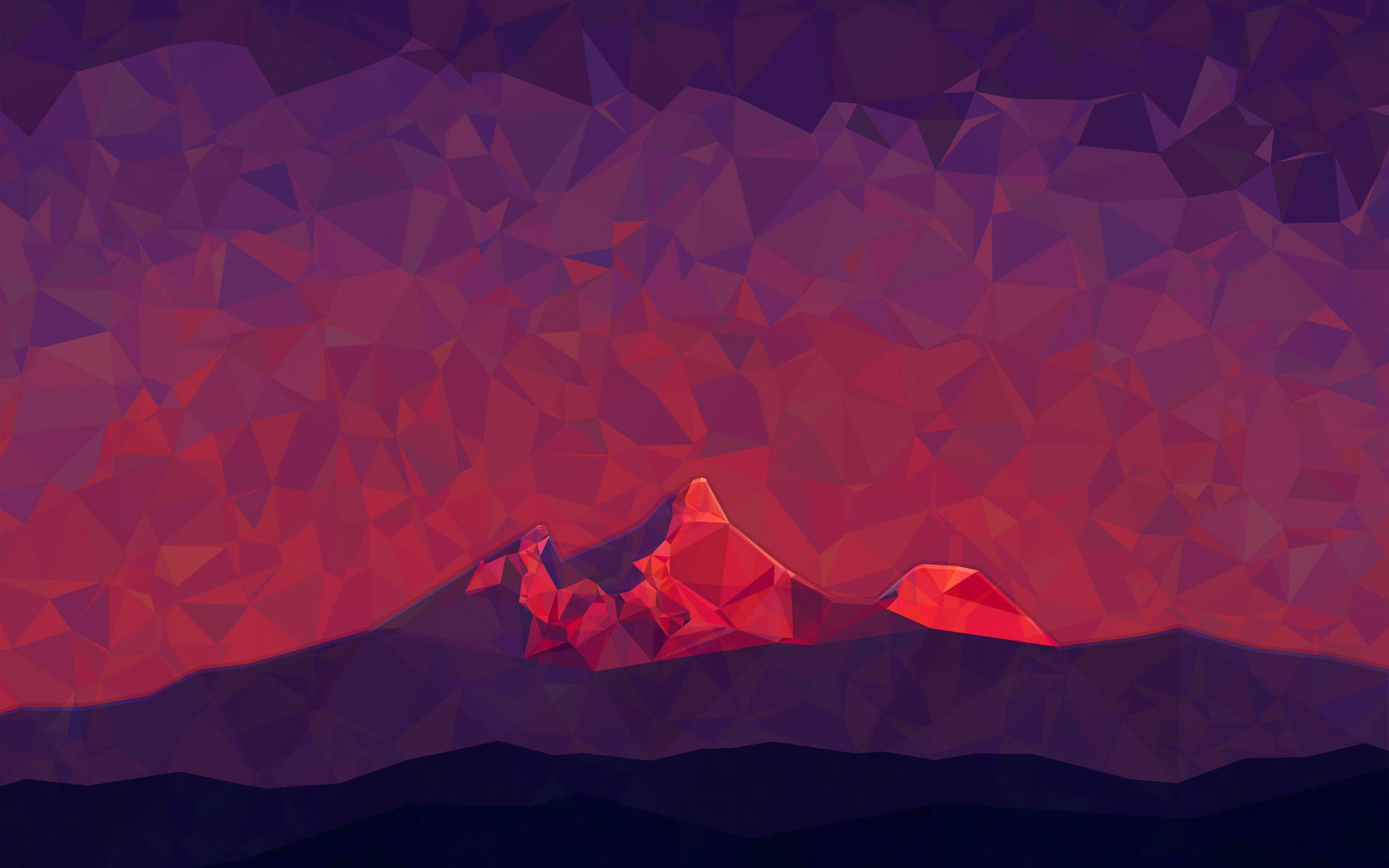 Aesthetic polygonal mountain desktop wallpaper. 