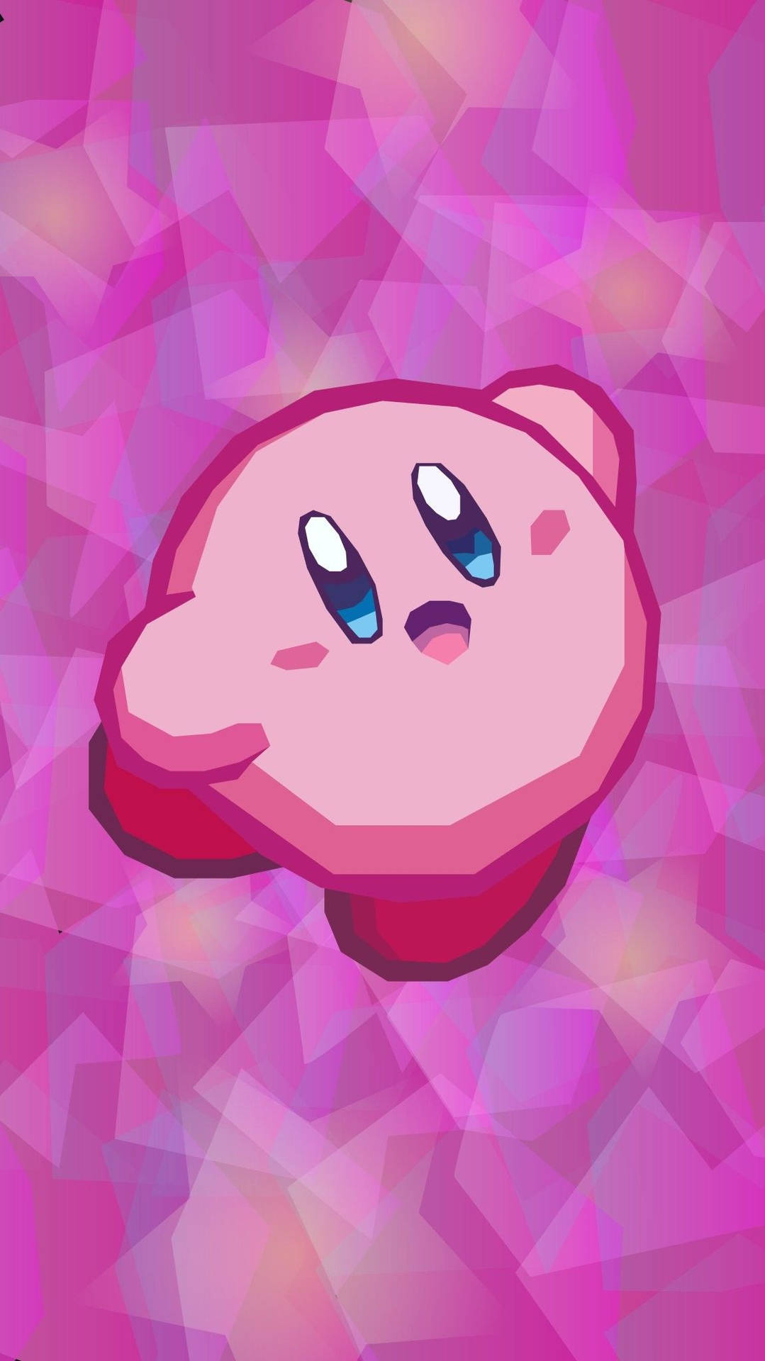 Cool HD Kirby wallpaper with pink aesthetic and polygon design