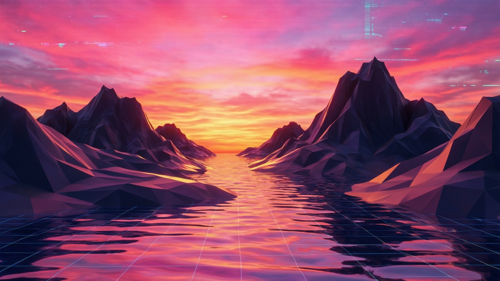 Polygon Sunset Wallpapers