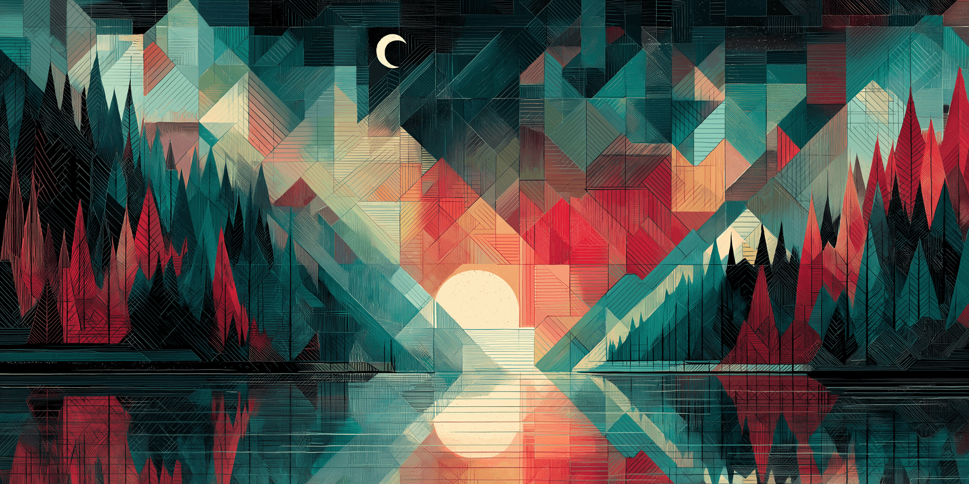 Polygonal Mountainscape Wallpaper