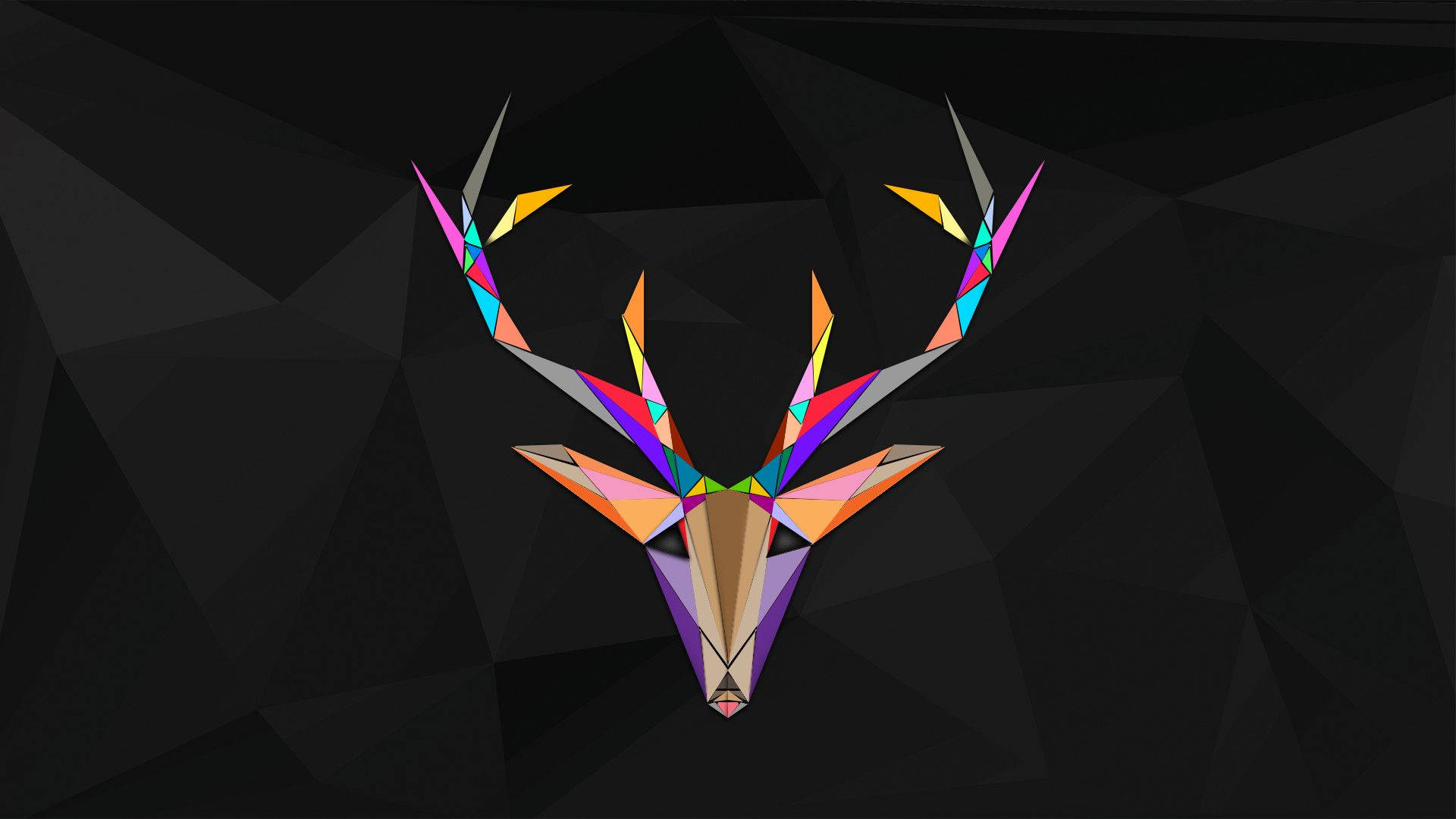 Colorful design of a deer desktop wallpaper. 
