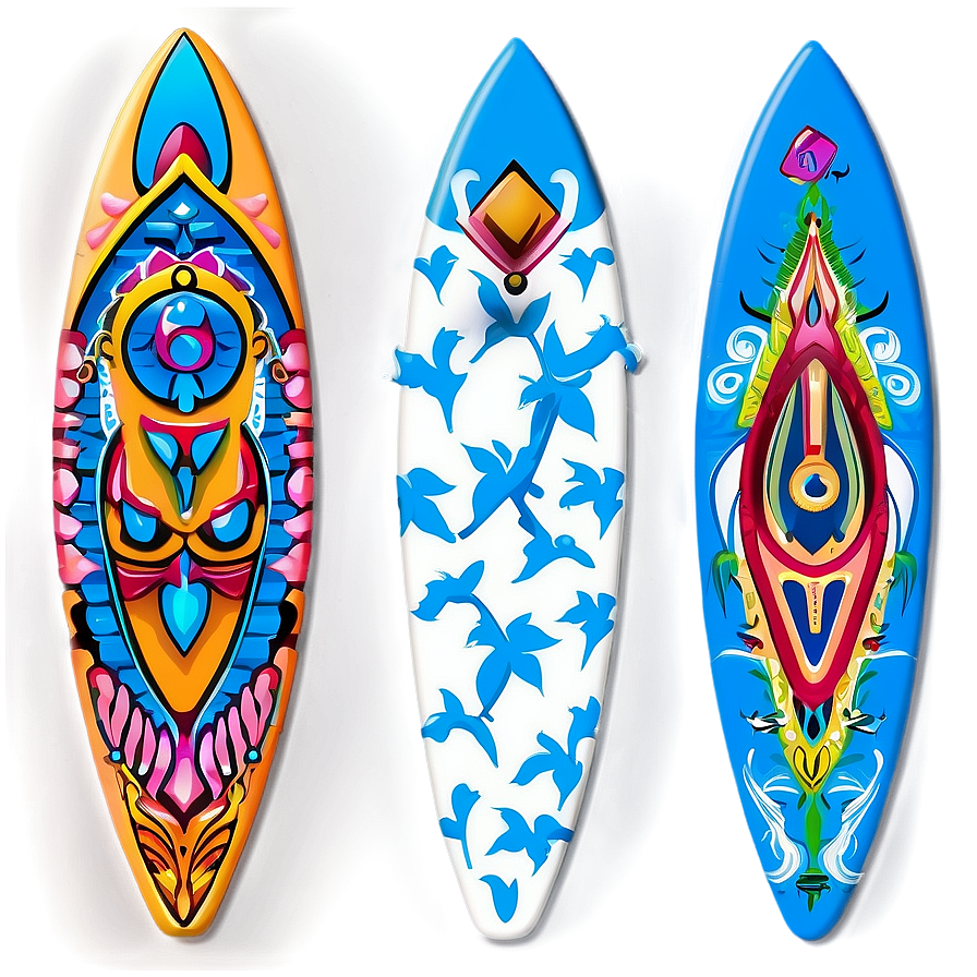 Polynesian Inspired Surfboard Png Frt14 PNG