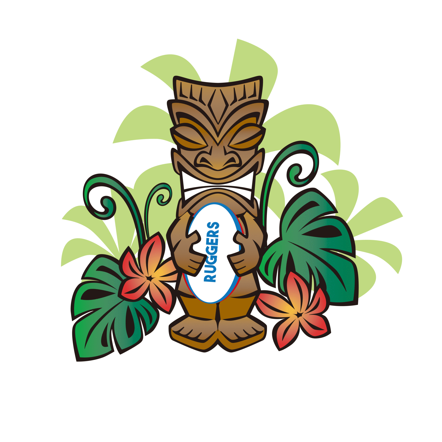 Polynesian Tiki Rugby Mascot PNG