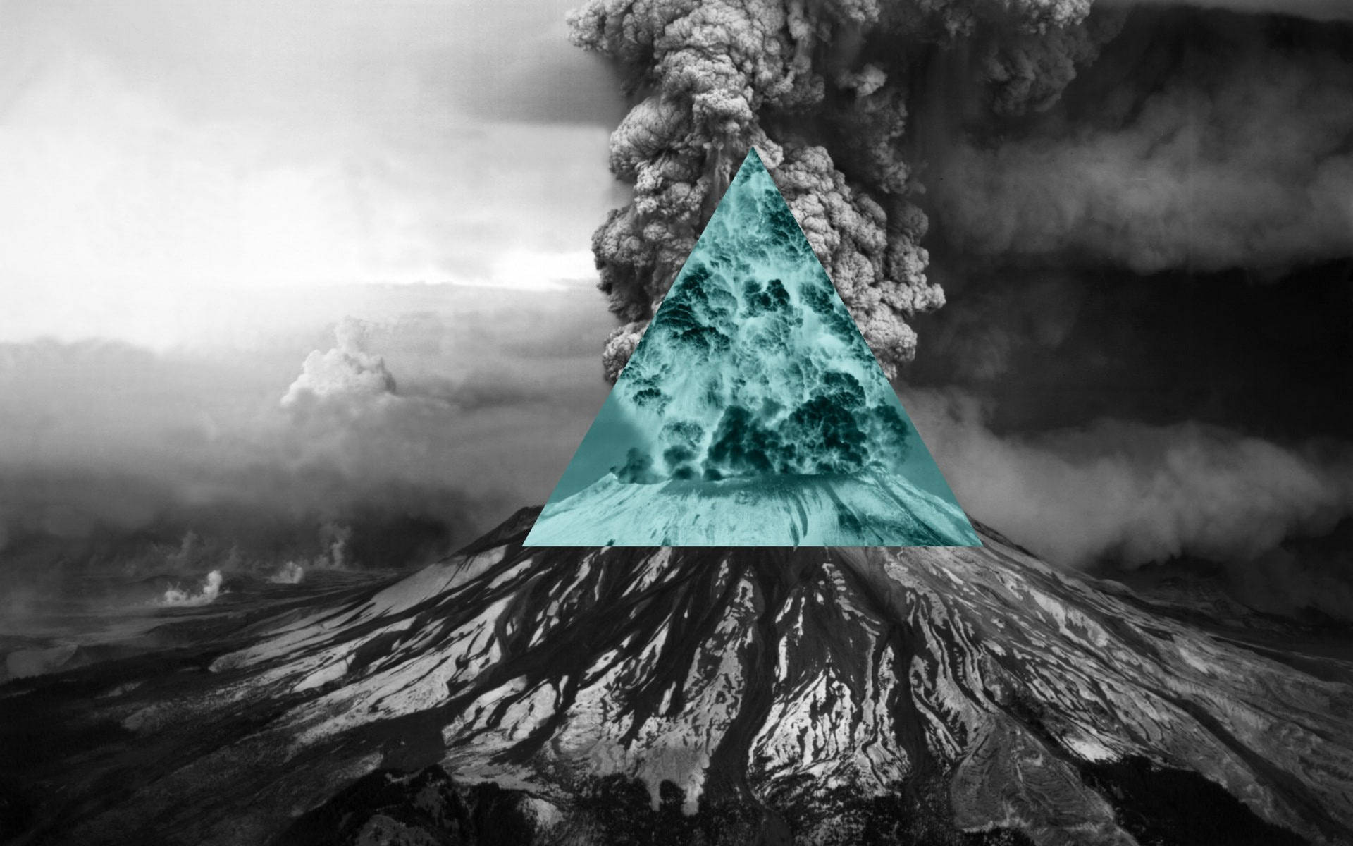 Polyscape art volcano triangle wallpaper