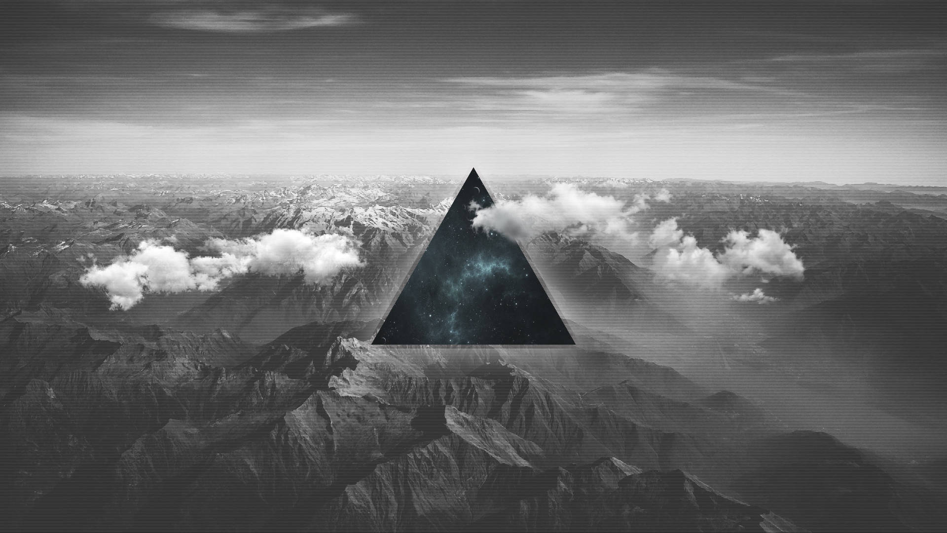 Montañaspolyscape Con Efecto De Triángulos Glitch. Fondo de pantalla