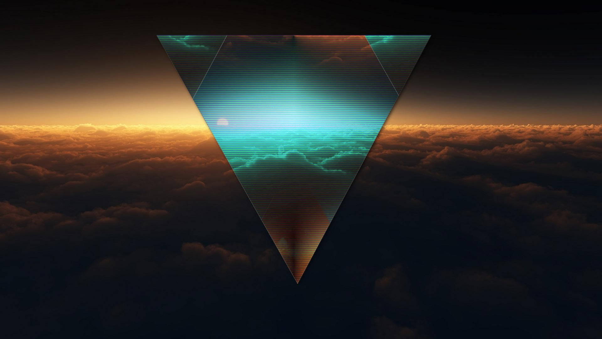Polyscape Neon Triangle Clouds Wallpaper