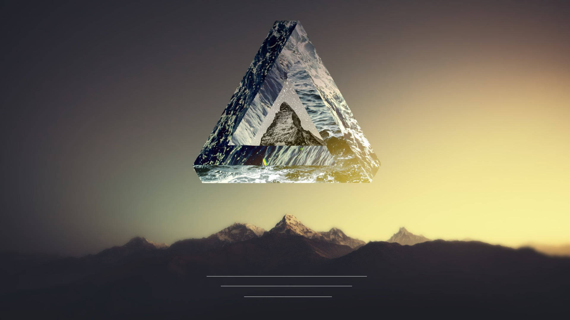 Polyscapepenrose Triangle Montañas Fondo de pantalla