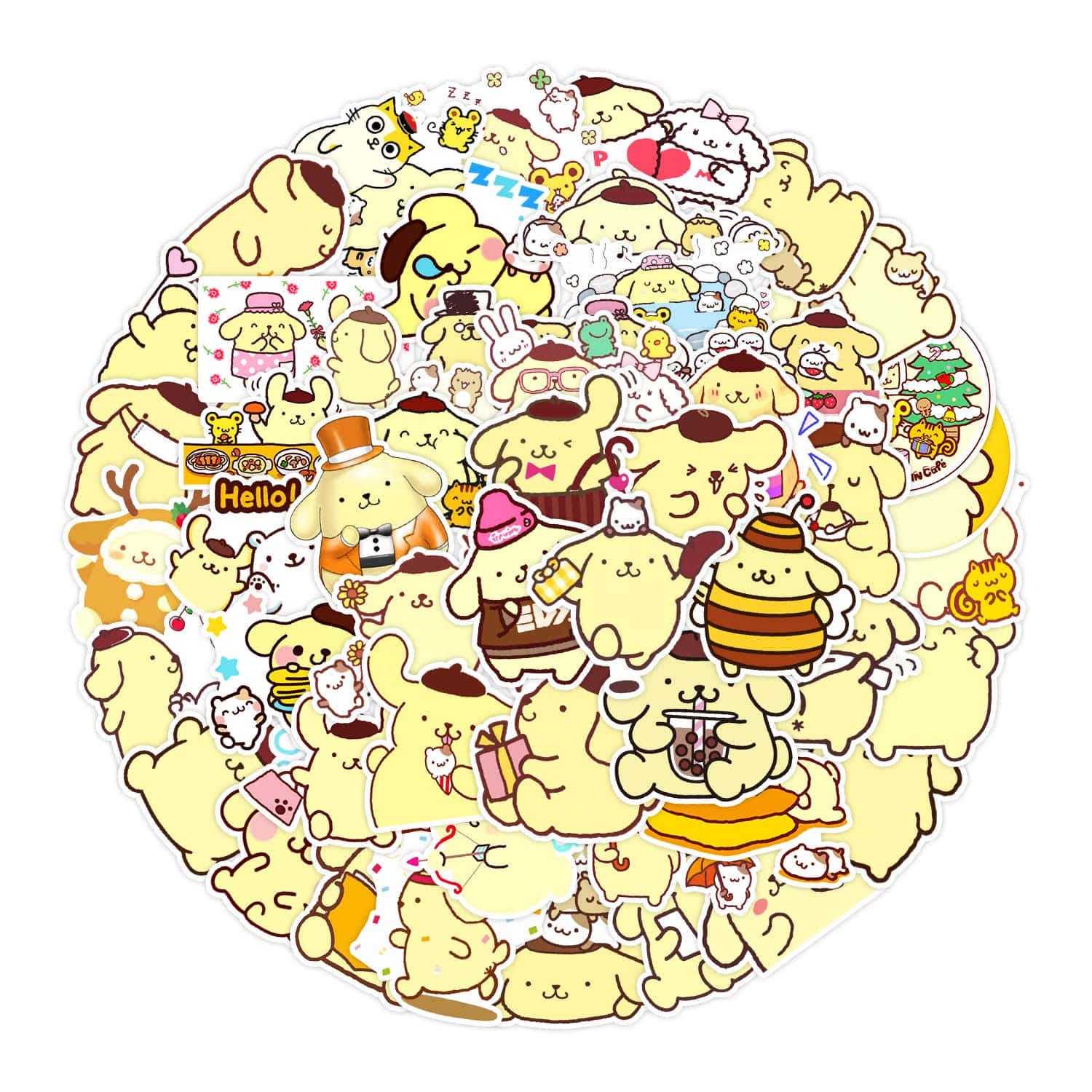 Pompompurin Collage Aesthetic.png Wallpaper