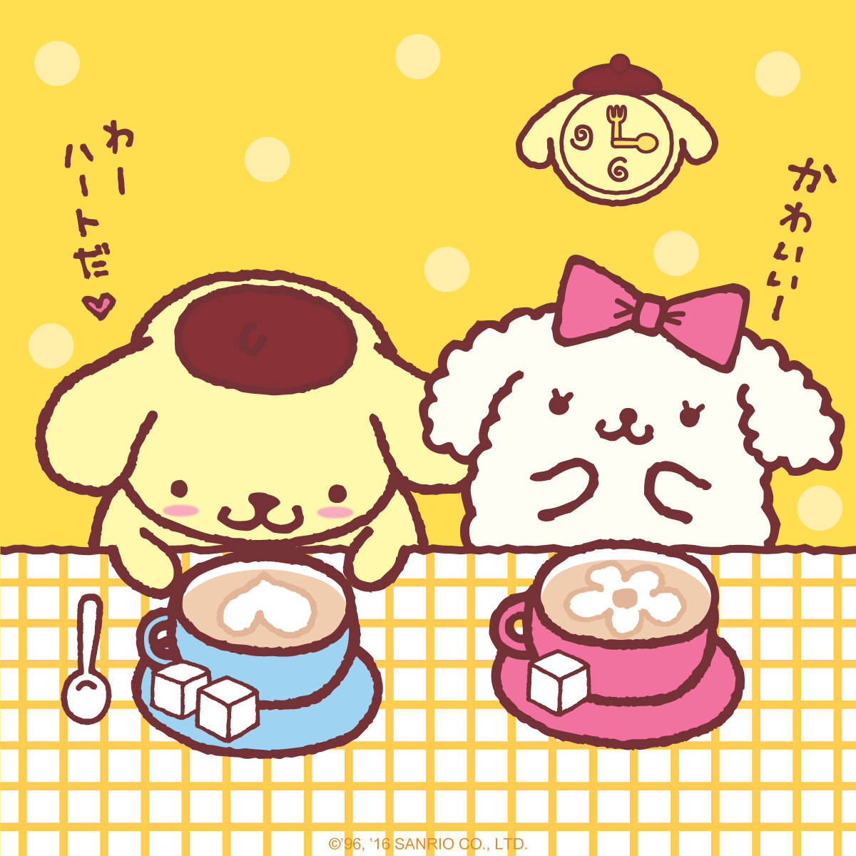 Pompompurin Coffee With Kitty Hd Wallpaper