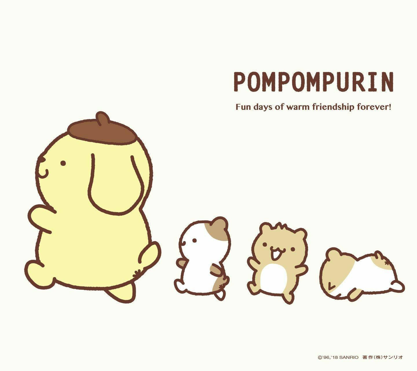 Enjoy a fun day out with Pompompurin and friends! Wallpaper