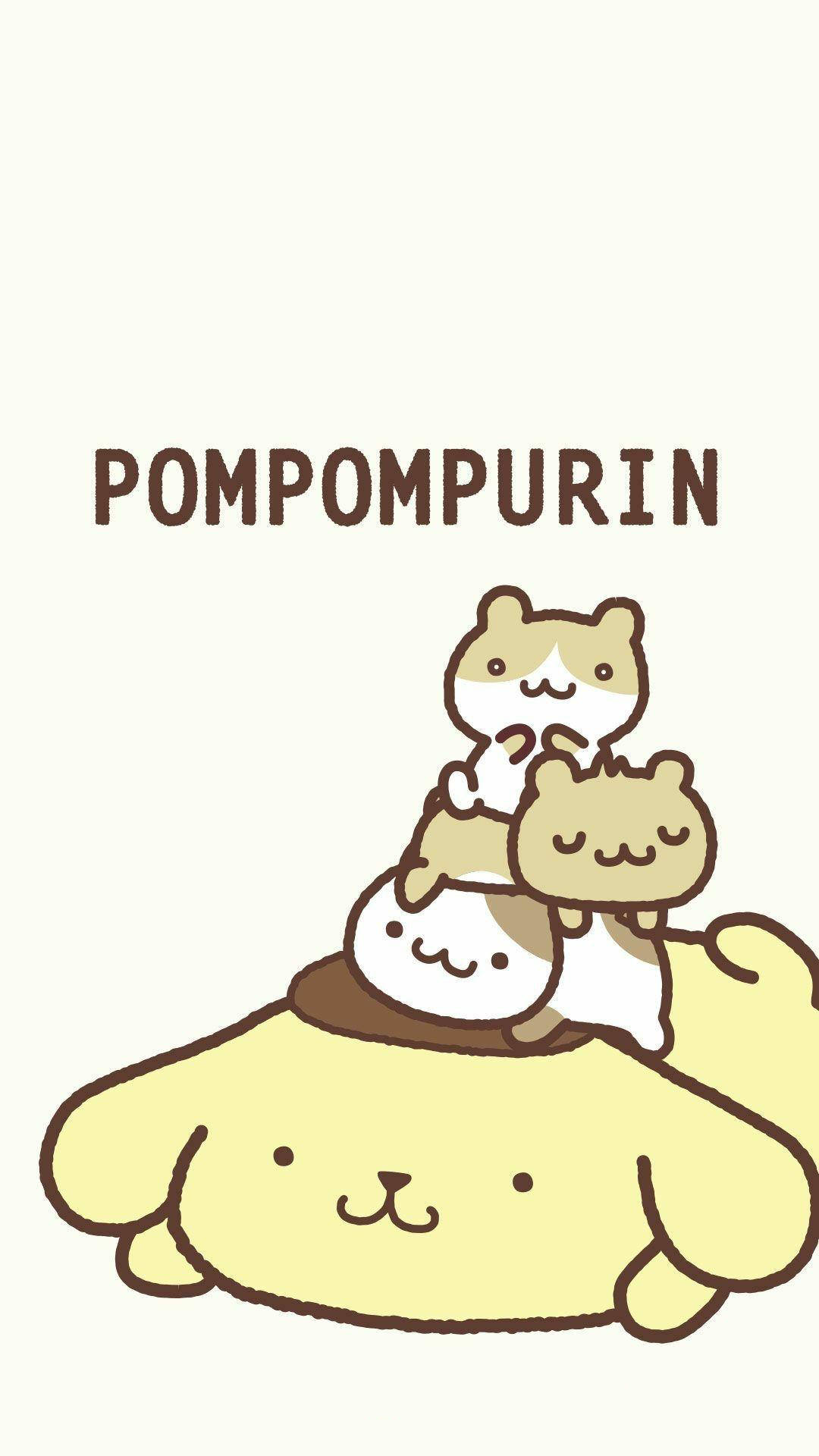 Pompompurin Lying Down Wallpaper