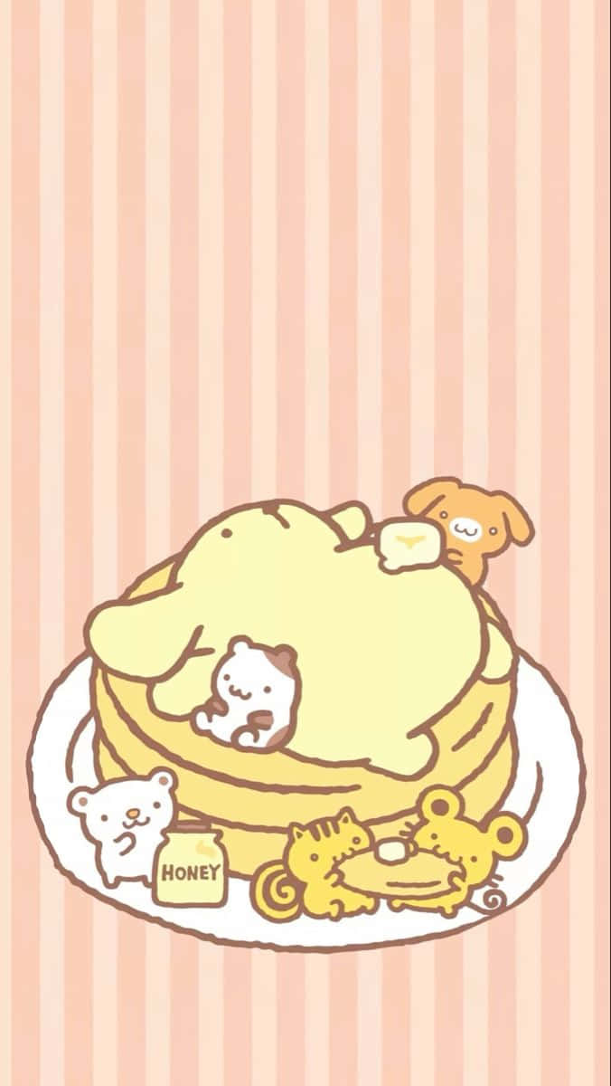 Pompompurin Pancakes Aesthetic Wallpaper Wallpaper