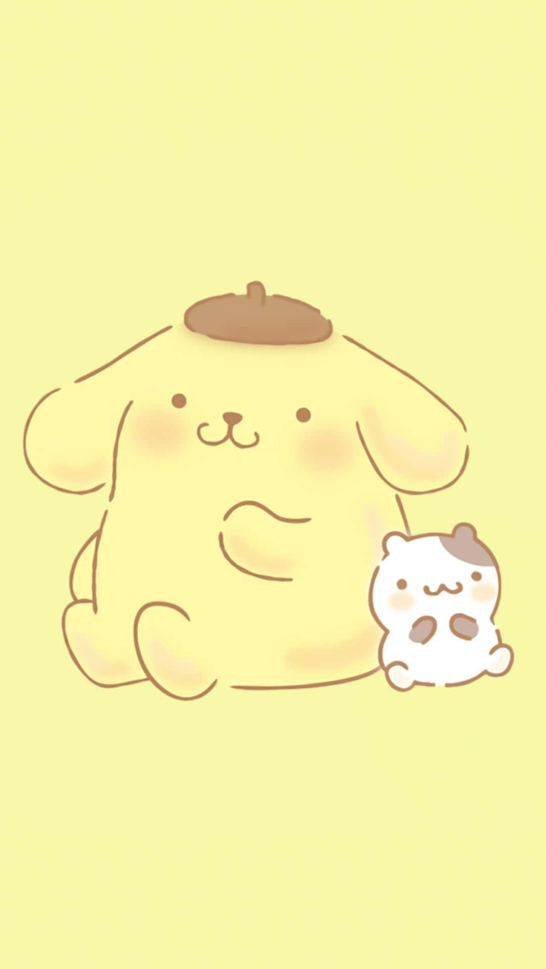 Pompompurin Met Baret En Koekje Achtergrond