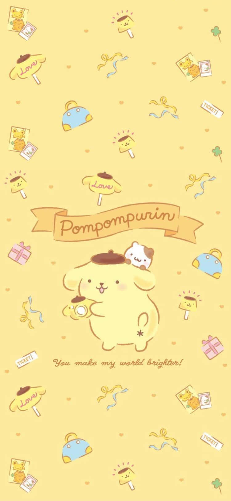 Pompompurin Gele Esthetiek Wallpaper Achtergrond