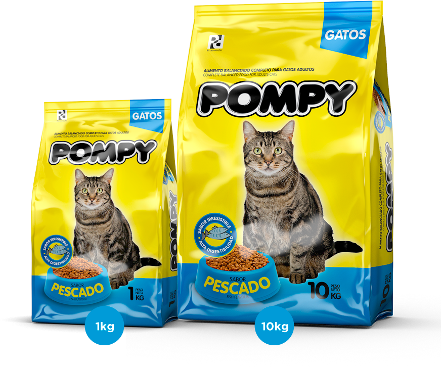 Pompy Cat Food Bags Fish Flavor PNG