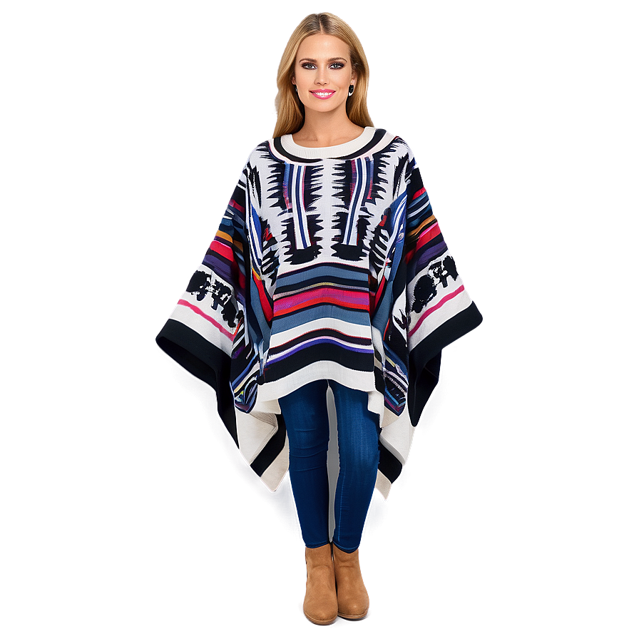 Poncho In Bold Prints Png Ifu80 PNG
