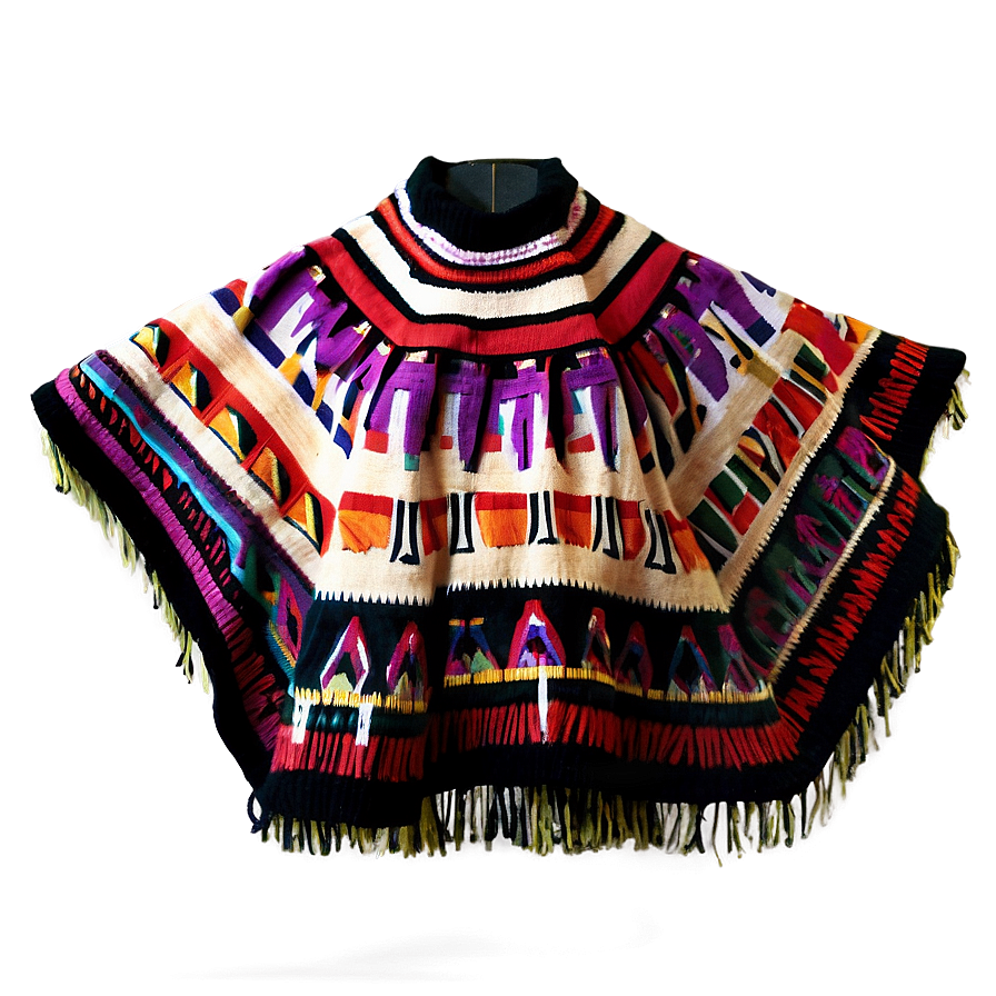Poncho With Geometric Patterns Png 25 PNG