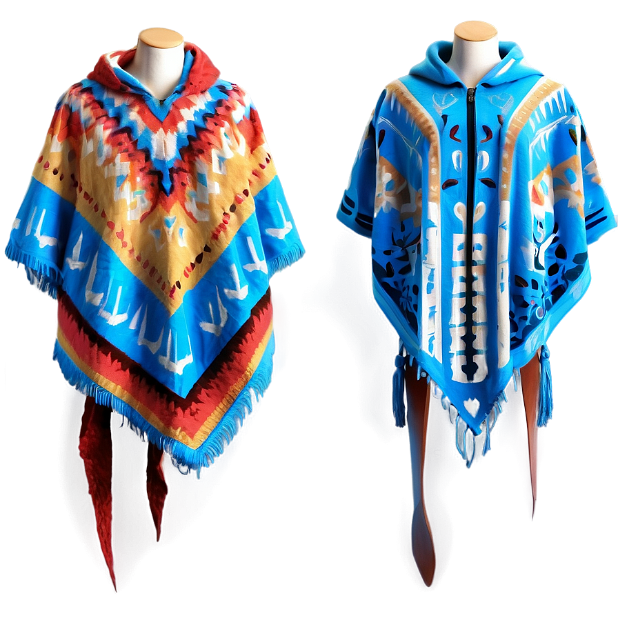 Poncho With Geometric Patterns Png Ort PNG