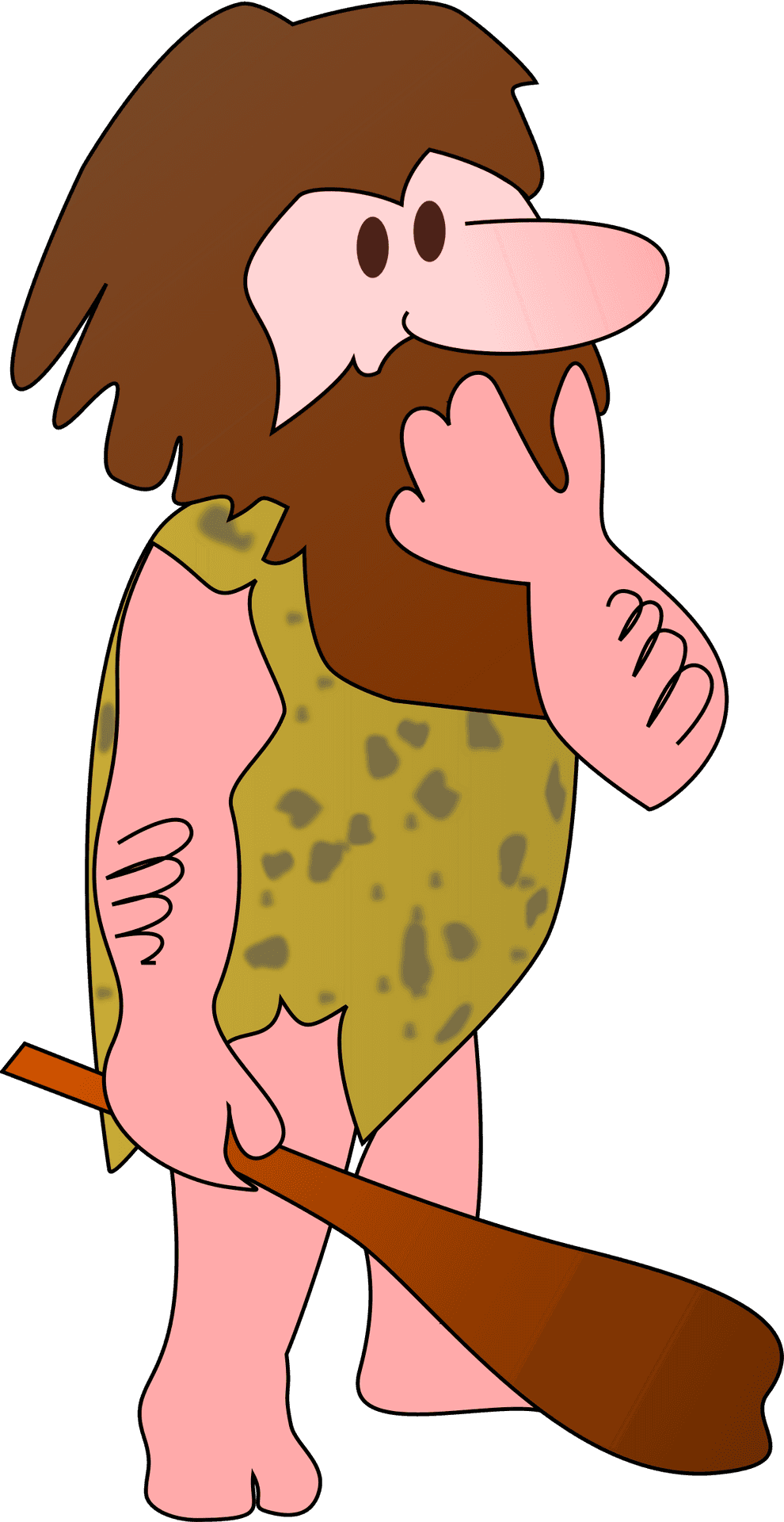 Pondering Caveman Cartoon.png PNG