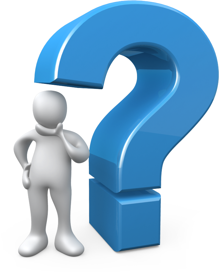 Pondering Figure Beside Question Mark PNG