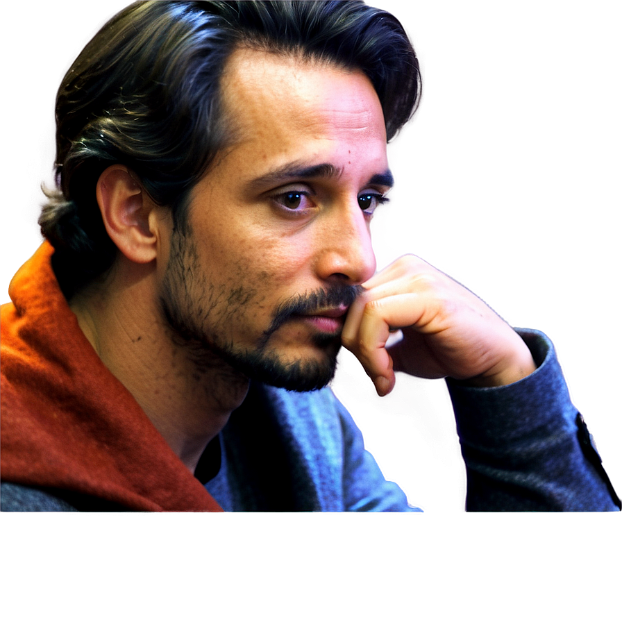 Pondering Philosopher Man Png 06262024 PNG