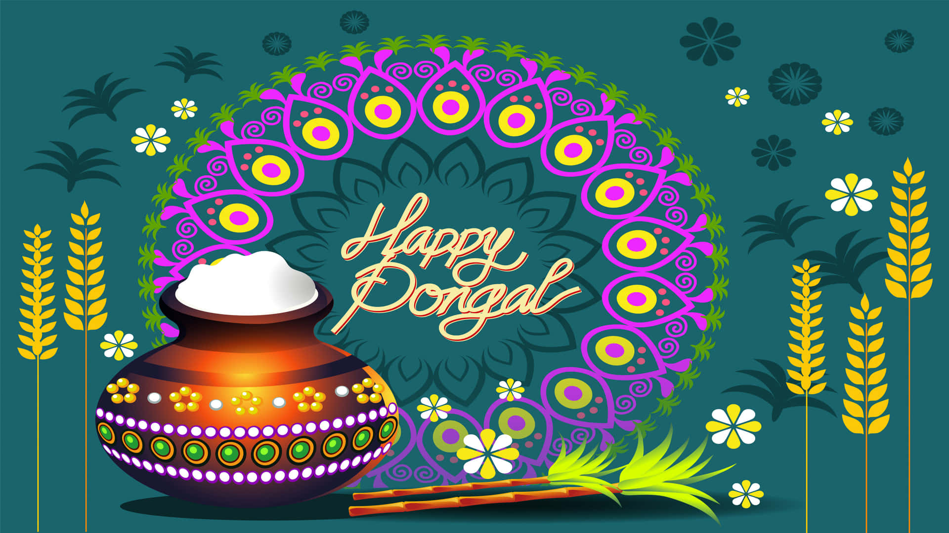 Celebrating Pongal with a Colorful Rangoli