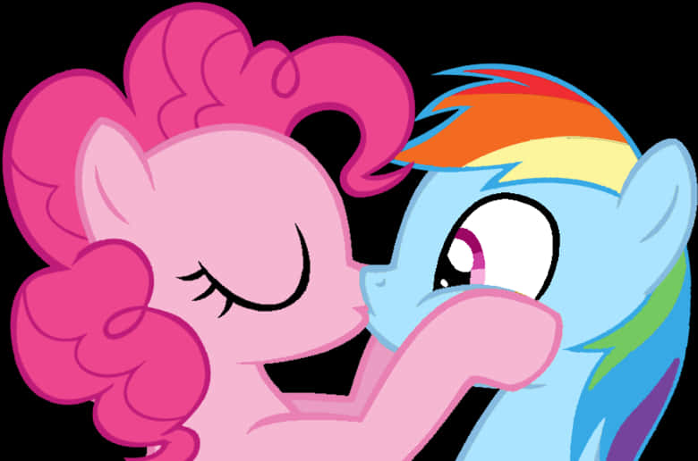 Pony Friends Cheek Kiss PNG