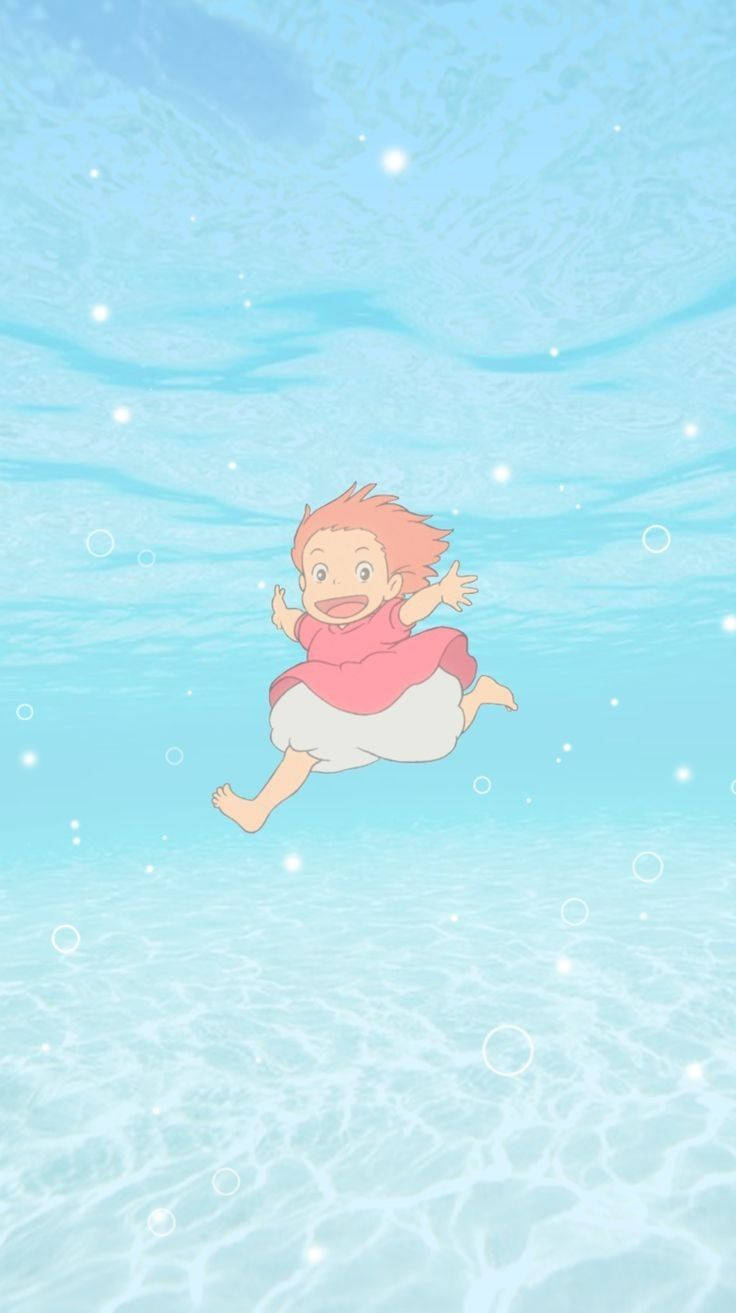 Download Ponyo In Crystal Blue Waters Wallpaper 