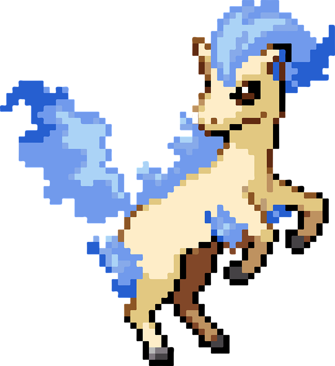 Ponyta Pixel Art Pokemon PNG